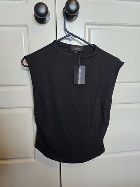 Black Sleeveless Mock Neck Tank
